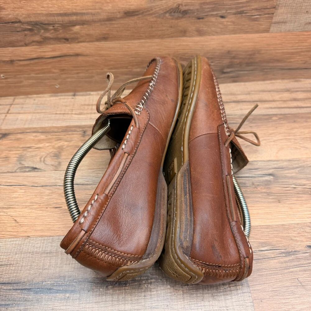 Frye Loafers Men's 11.5 Tan Brown Distressed Leather Driver Moccasin - Picture 3 of 8